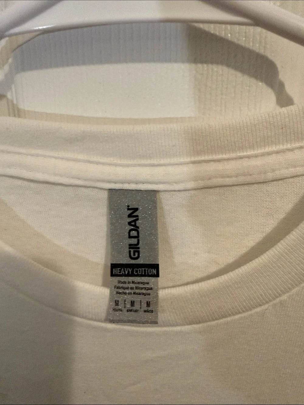 Gildan White Kids Tee with Blue Stitch Graphic - Picture 2 of 4